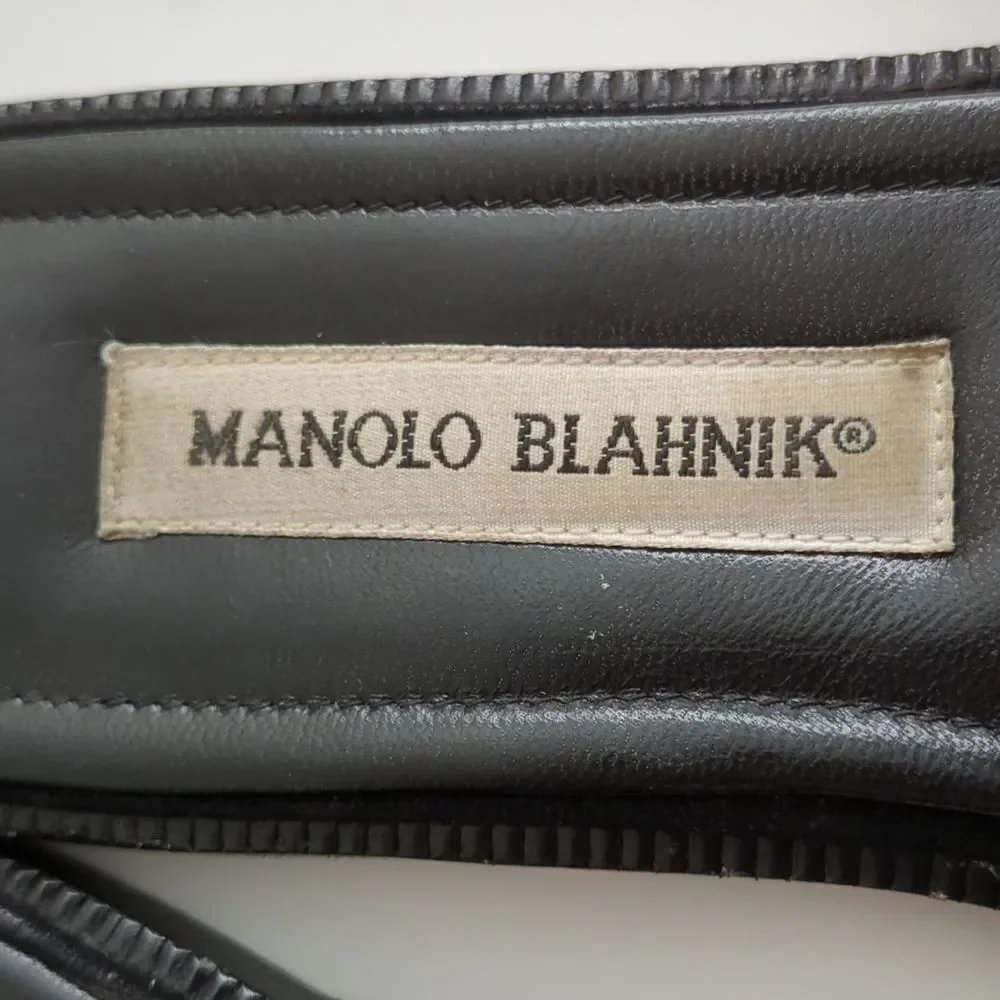 Manolo Blahnik Flat Thong Suede Sandal